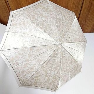 HANAE MORI - ハナエモリ　晴雨兼用　日傘　折りたたみ　花柄　ロゴ　傘袋付き