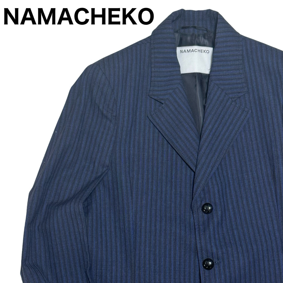 NAMACHEKO(ナマチェコ)の新品★ NAMACHEKO ナマチェコ ストライプジャケット ネイビー メンズのジャケット/アウター(テーラードジャケット)の商品写真
