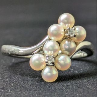 ミキモト(MIKIMOTO)の876 ミキモトパールダイヤリングK18WGホワイトゴールド約3.0mm12号(リング(指輪))