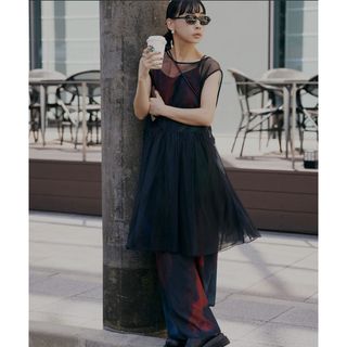 アメリヴィンテージ(Ameri VINTAGE)のameriアメリ3WAY MARGOT GEL ART DRESS ブラックS(ロングワンピース/マキシワンピース)