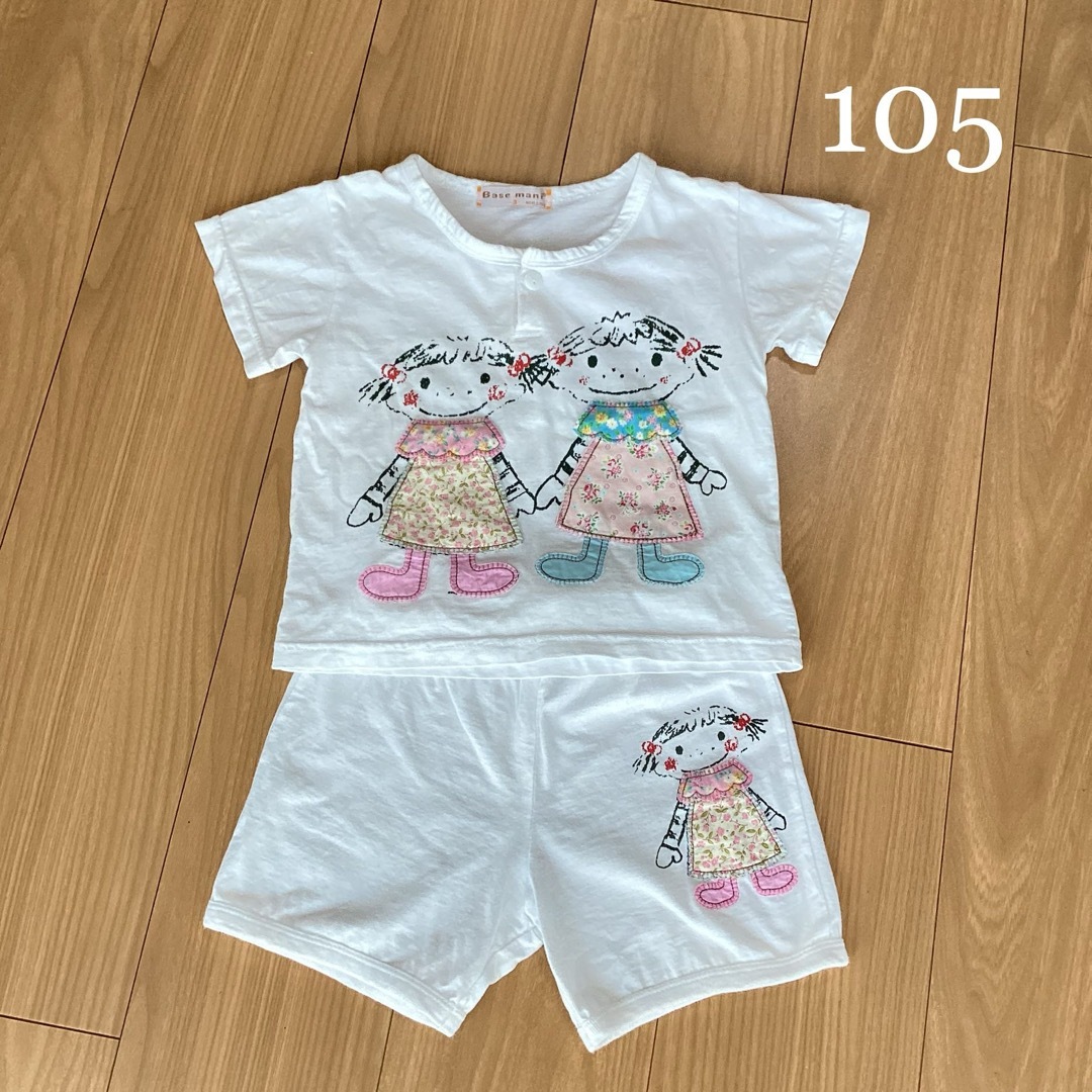 韓国子供服　半袖　セットアップ　105 キッズ/ベビー/マタニティのキッズ服女の子用(90cm~)(Tシャツ/カットソー)の商品写真