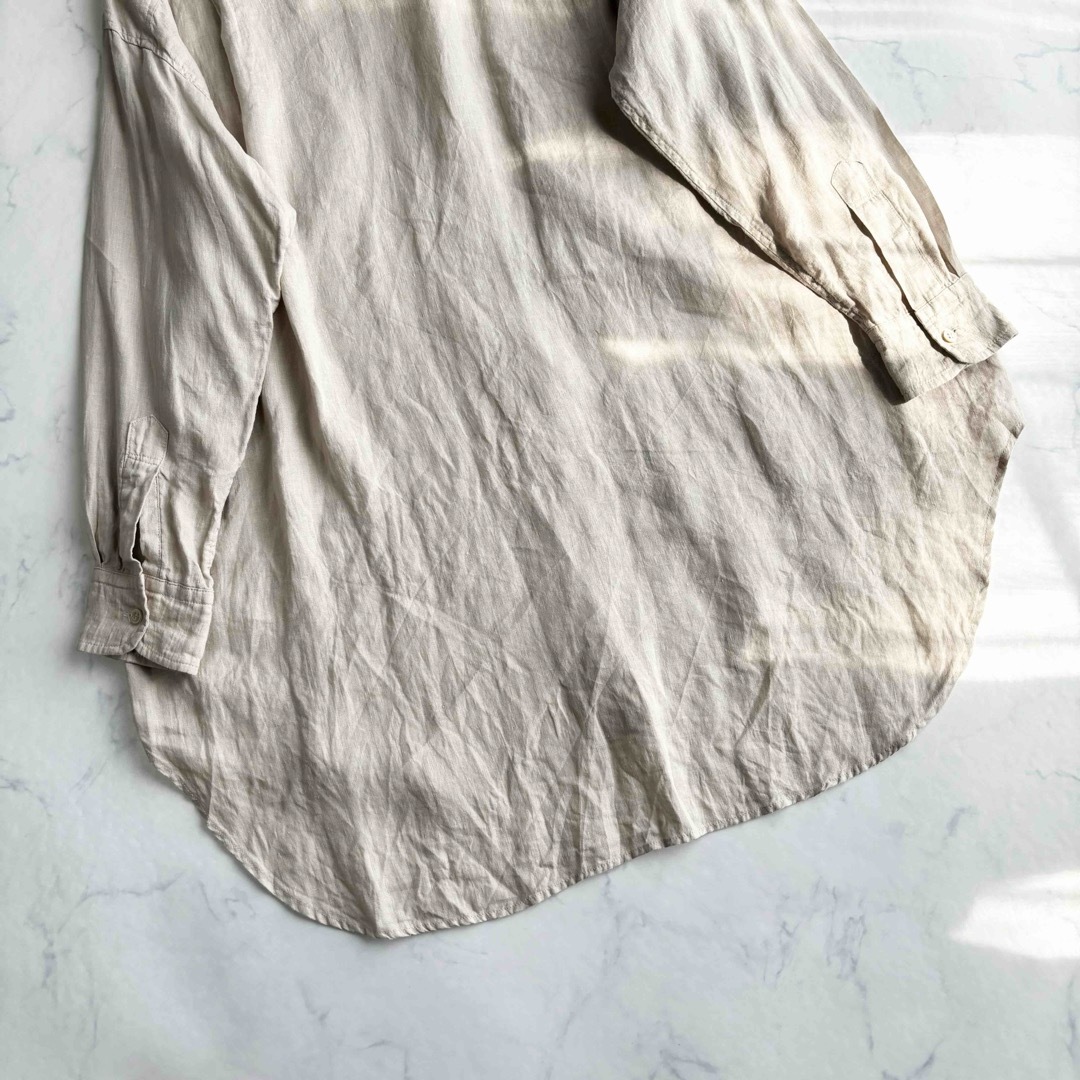 MUNICH(ミューニック)のMunich リネンチュニックシャツ ゆったり 長袖 羽織 レディースのトップス(シャツ/ブラウス(長袖/七分))の商品写真