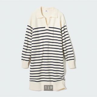 UNIQLO - 新品タグ付き　ユニクロ　スムースコットン　ボーダーニットワンピース