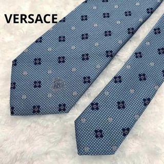 ヴェルサーチ(VERSACE)の【良品】ヴェルサーチ　ネクタイ　ブルー(ネクタイ)