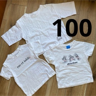 スラップスリップ(SLAP SLIP)の100 半袖 Tシャツ 3点 ミッキー 白Tシャツ 7分袖(Tシャツ/カットソー)