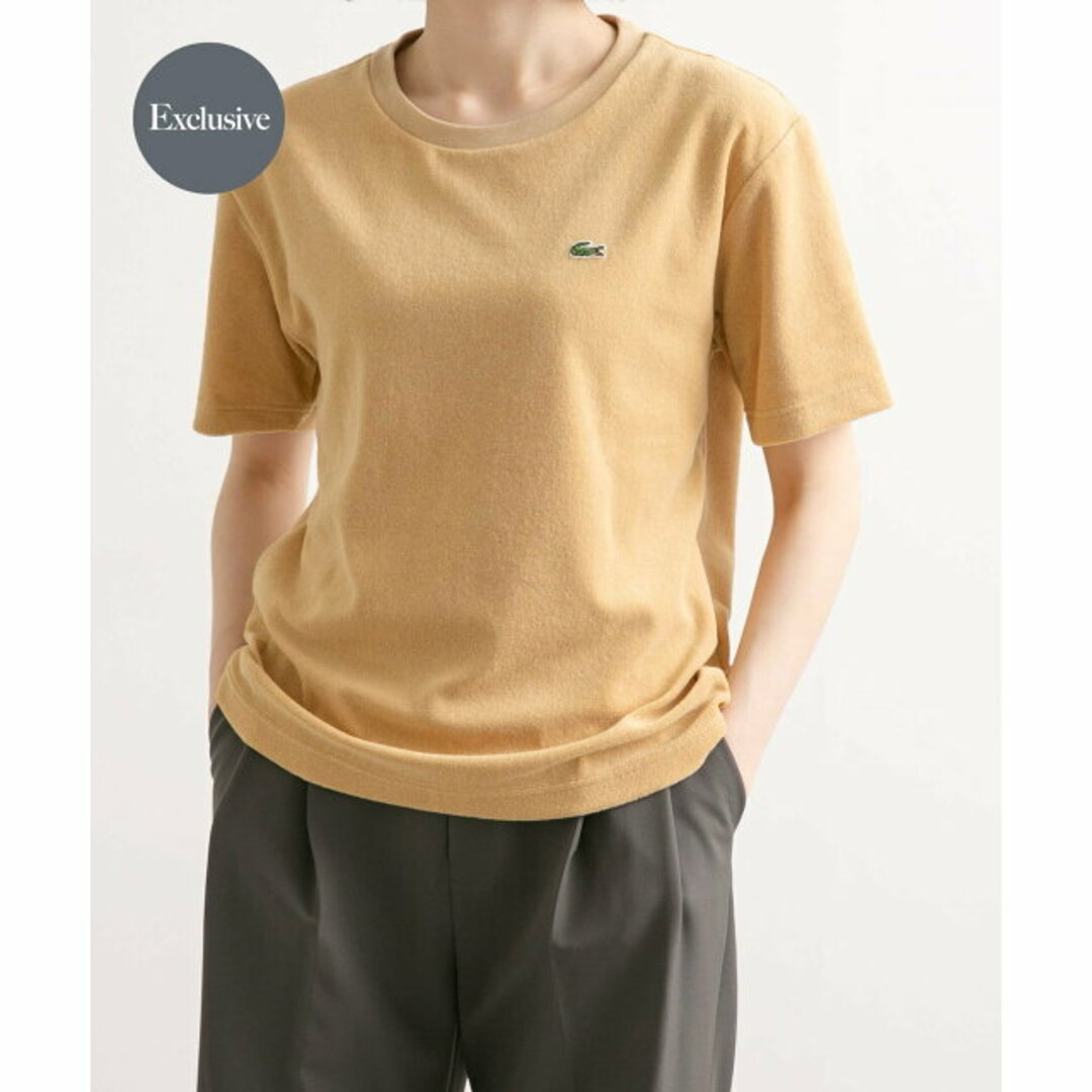 URBAN RESEARCH DOORS(アーバンリサーチドアーズ)の【ベージュ】『別注』LACOSTE*DOORS パイルクルーネックTシャツ レディースのトップス(カットソー(長袖/七分))の商品写真