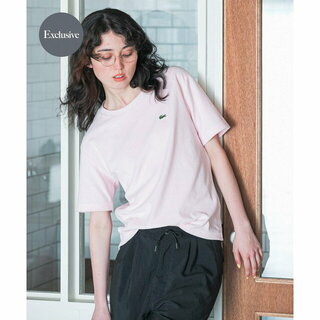 アーバンリサーチドアーズ(URBAN RESEARCH DOORS)の【ピンク】『別注』LACOSTE*DOORS パイルクルーネックTシャツ(カットソー(長袖/七分))