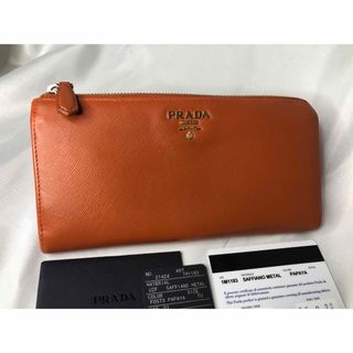 プラダ(PRADA)の超美品PRADA プラダ 長財布 L字ファスナー PAPAYA(財布)