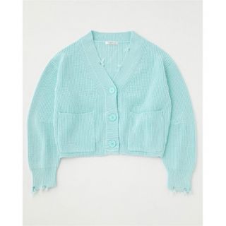 MOUSSY PIGMENT DYE KNIT カーディガン ニット ブルー(カーディガン)