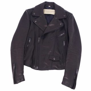 バーバリー(BURBERRY)の美品 バーバリー ブリット BURBERRY BRIT ジャケット レザージャケット ダブルライダース アウター メンズ XS ブラック(レザージャケット)