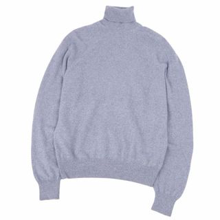 美品 ロロピアーナ Loro Piana ニット セーター タートルネック ロングスリーブ 長袖 カシミヤ100％ トップス メンズ 48(S相当) ライトブルー(ニット/セーター)