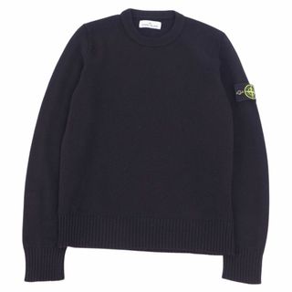 STONE ISLAND - 美品 ストーンアイランド STONE ISLAND ニット セーター クルーネック ロングスリーブ 長袖 ウール トップス メンズ M ブラック