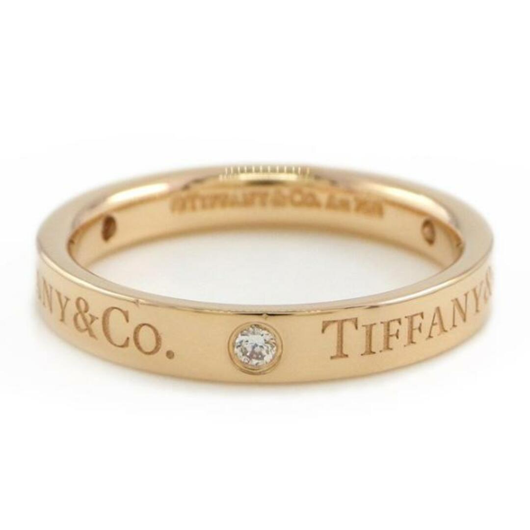 Tiffany & Co.(ティファニー)のティファニー Tiffany & Co. リング バンド 3mm 60000533 フラット ロゴ 3ポイント ダイヤモンド 0.07ct K18PG 11号 【中古】 レディースのアクセサリー(リング(指輪))の商品写真