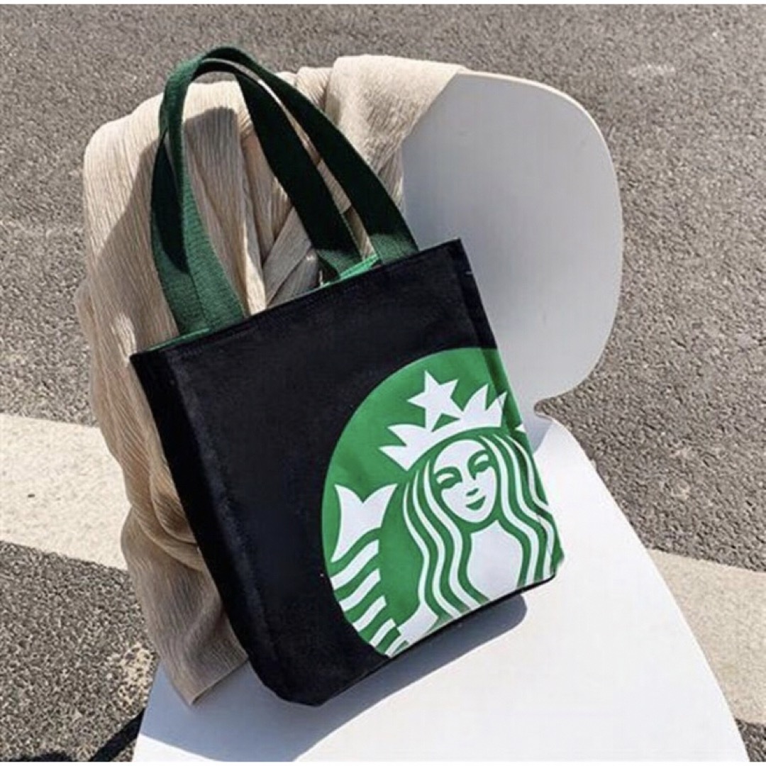 スターバックス トートバッグ　スタバ　海外限定　ブラック黒  STARBUCKS レディースのバッグ(トートバッグ)の商品写真