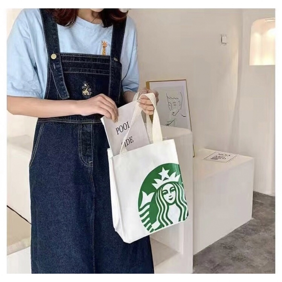 スターバックス トートバッグ　スタバ　海外限定　ブラック黒  STARBUCKS レディースのバッグ(トートバッグ)の商品写真