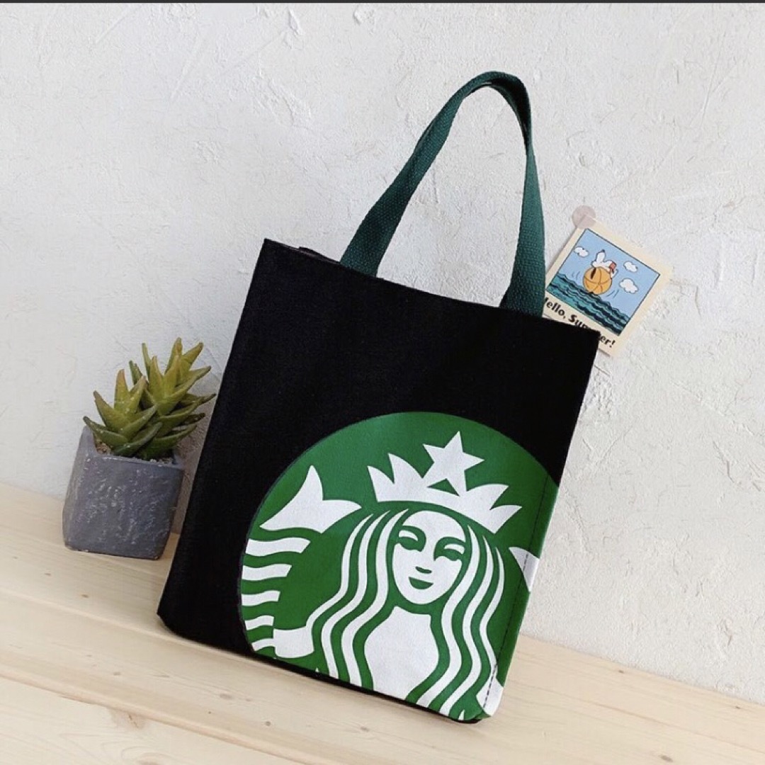 スターバックス トートバッグ　スタバ　海外限定　ブラック黒  STARBUCKS レディースのバッグ(トートバッグ)の商品写真