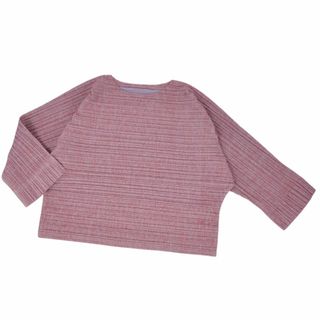 プリーツプリーズイッセイミヤケ(PLEATS PLEASE ISSEY MIYAKE)の未使用 プリーツプリーズ イッセイミヤケ PLEATS PLEASE シャツ ブラウス 横プリーツ トップス レディース 3(L相当) オレンジ/グレー(シャツ/ブラウス(半袖/袖なし))