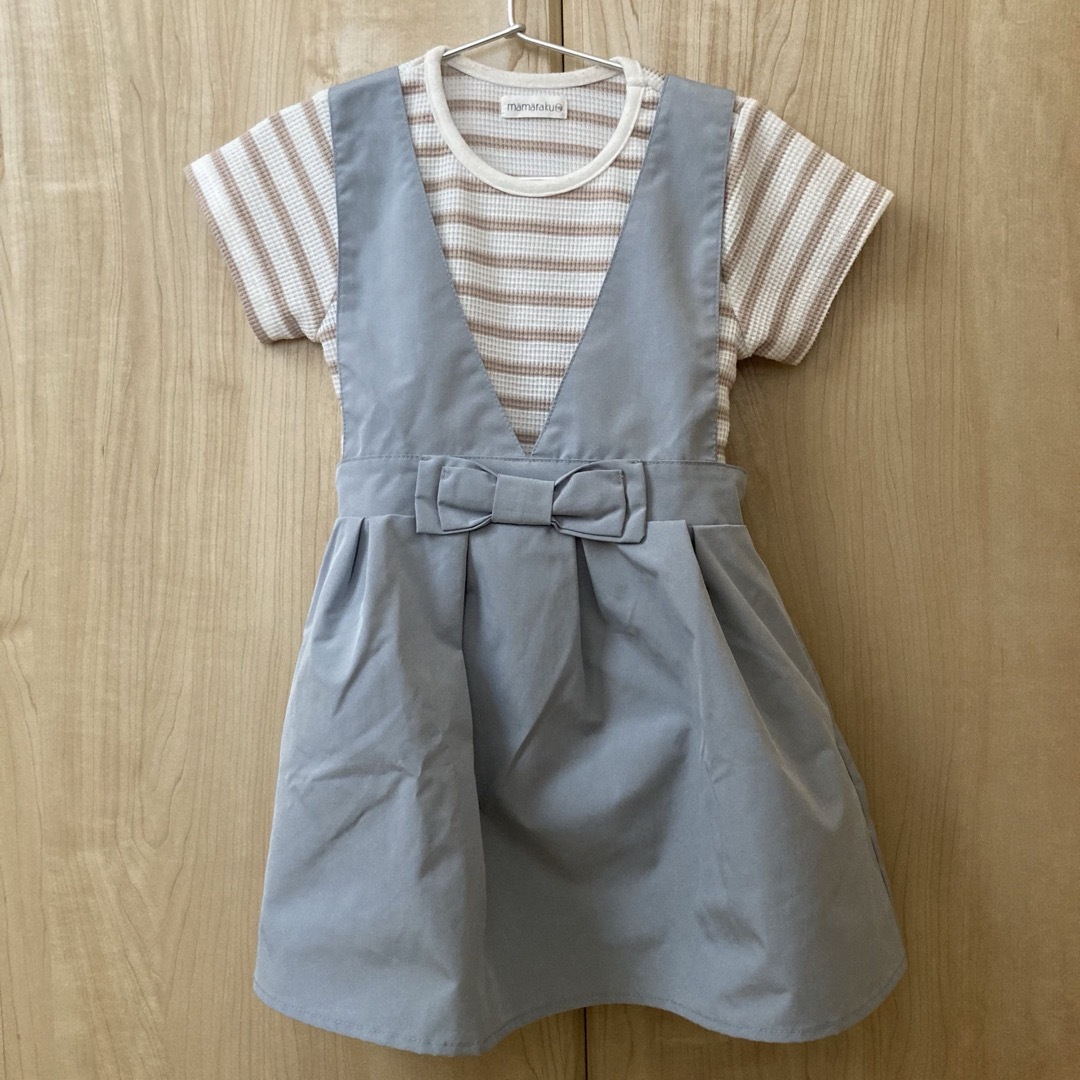 バースデイ(バースデイ)のジャンバースカートワンピース　110cm キッズ/ベビー/マタニティのキッズ服女の子用(90cm~)(ワンピース)の商品写真