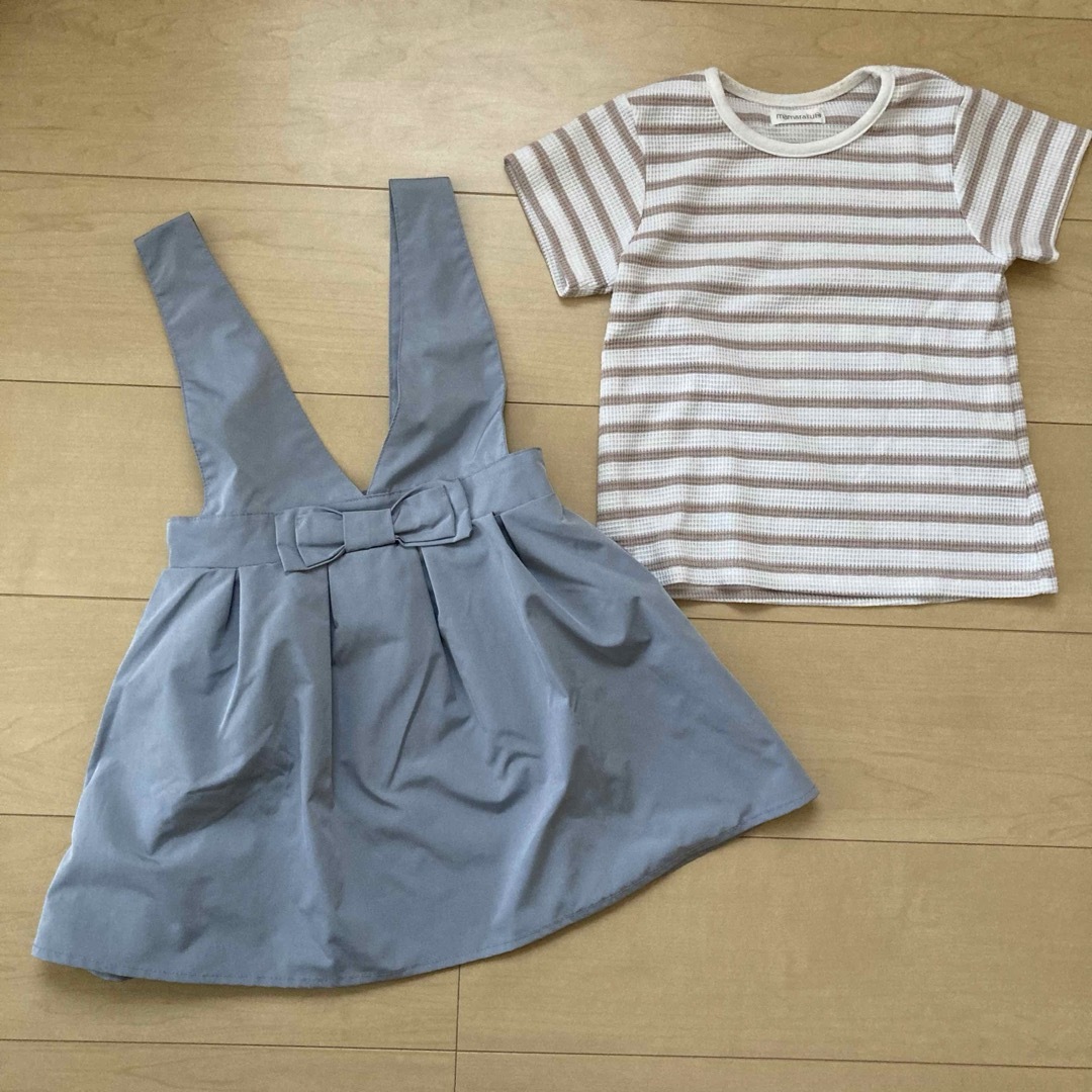 バースデイ(バースデイ)のジャンバースカートワンピース　110cm キッズ/ベビー/マタニティのキッズ服女の子用(90cm~)(ワンピース)の商品写真