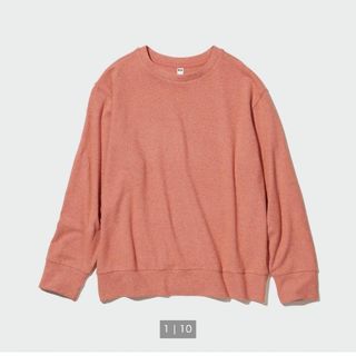 ユニクロ(UNIQLO)のユニクロ　UNIQLO 長袖　ニット　クルーネック　ロンT オレンジ　無地(ニット/セーター)