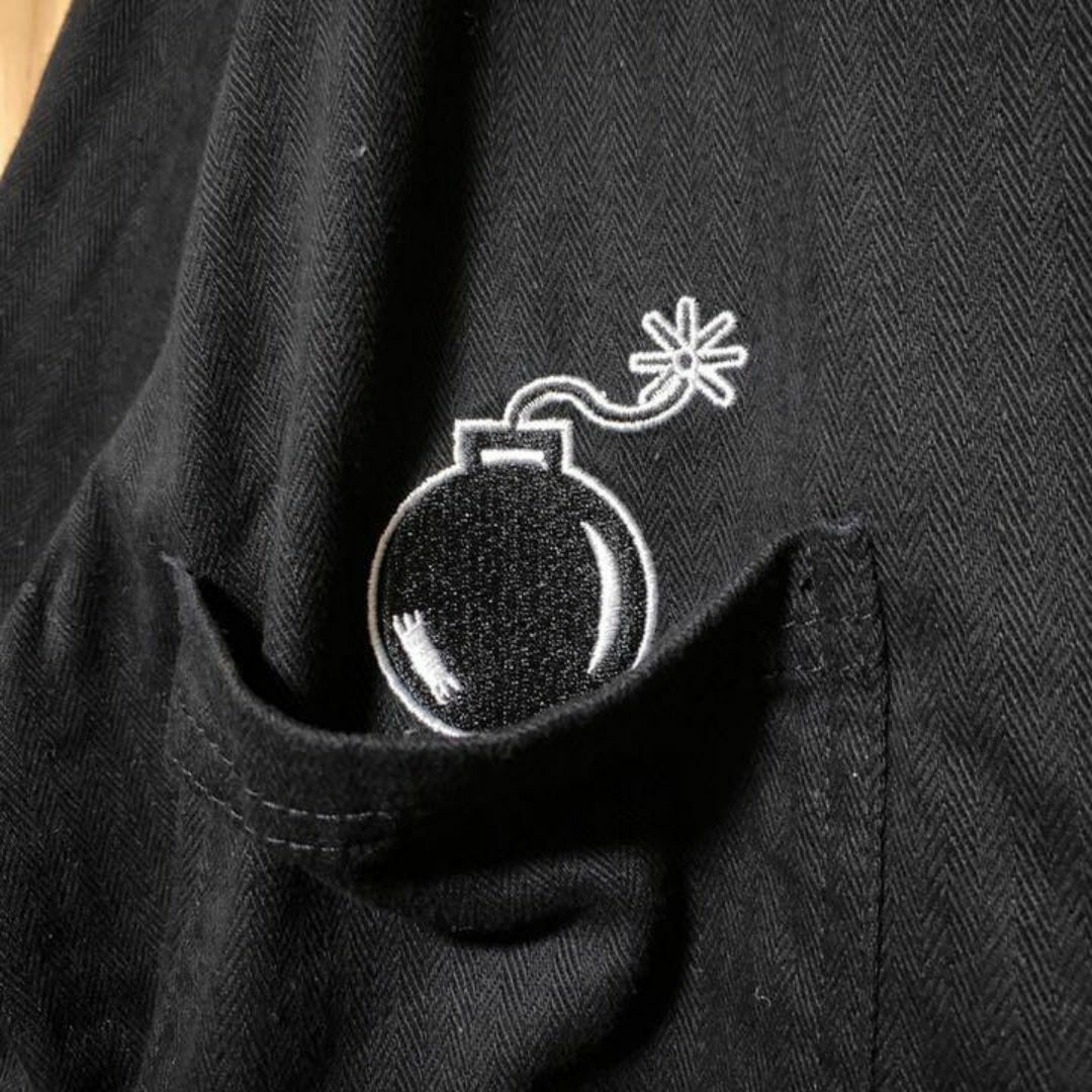パンクドランカーズ ブラック ツナギ バックプリント デカロゴ 古着 ワッペン メンズのジャケット/アウター(カバーオール)の商品写真