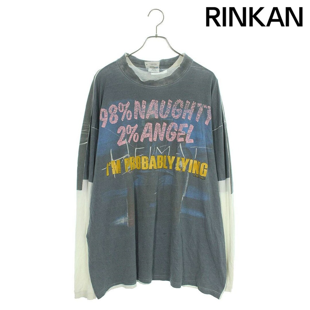 VETEMENTS(ヴェトモン)のヴェトモン  18AW  Demna's Favorite Naughty Angel L/S Tee UAH19TR327 転写プリントオーバーサイズ長袖カットソー メンズ S メンズのトップス(Tシャツ/カットソー(七分/長袖))の商品写真