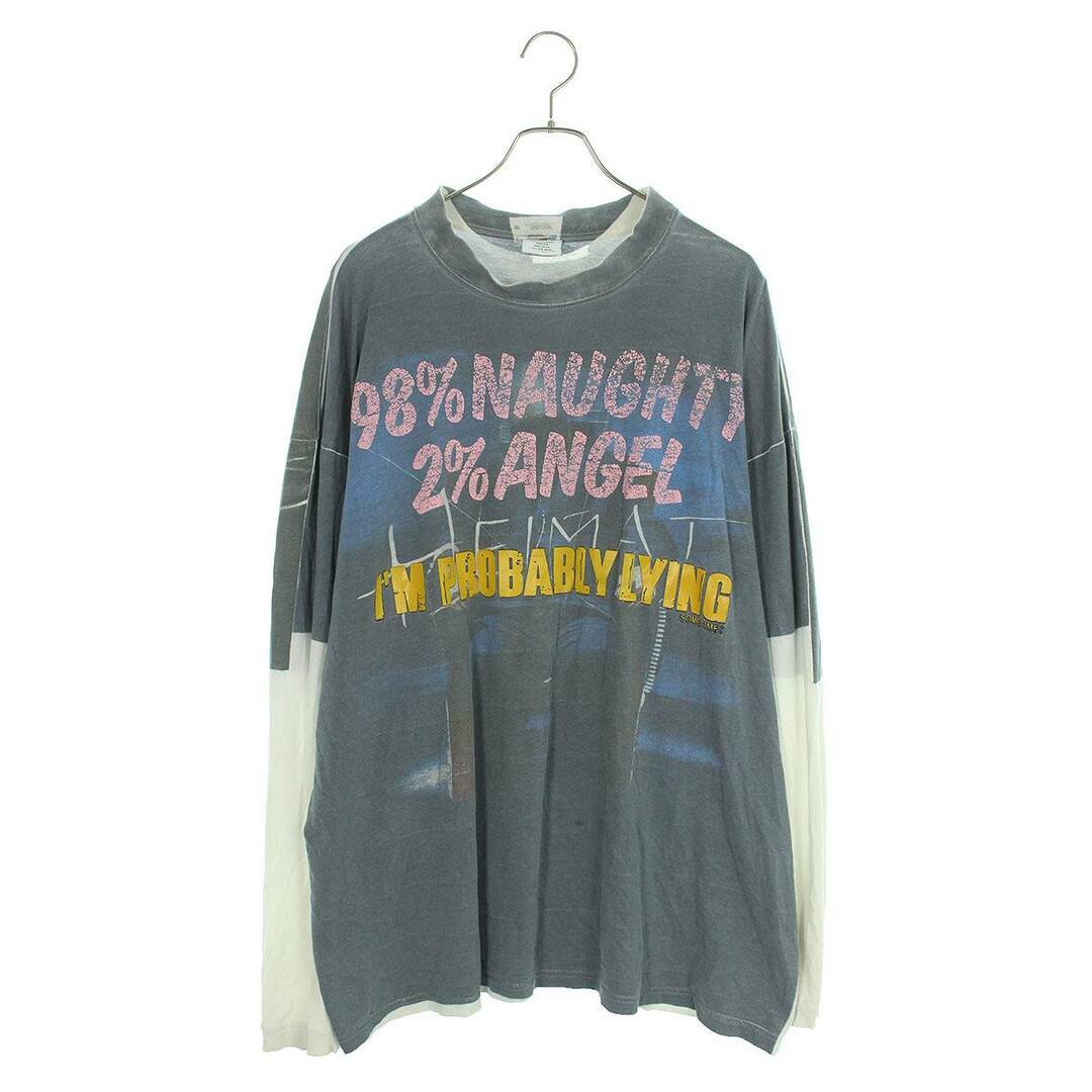 VETEMENTS(ヴェトモン)のヴェトモン  18AW  Demna's Favorite Naughty Angel L/S Tee UAH19TR327 転写プリントオーバーサイズ長袖カットソー メンズ S メンズのトップス(Tシャツ/カットソー(七分/長袖))の商品写真