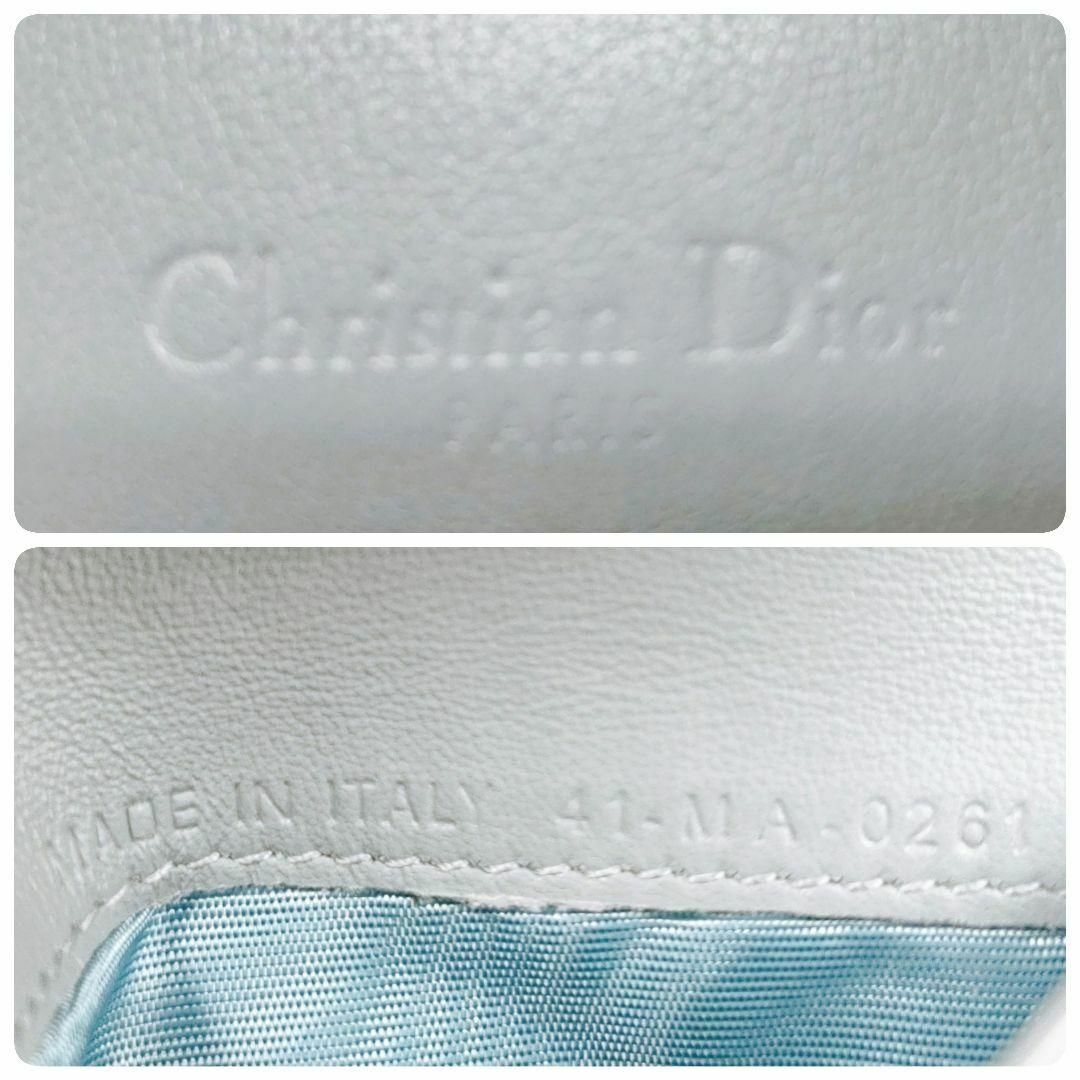 Christian Dior(クリスチャンディオール)のディオール　三つ折り財布　ロータスウォレット　カナージュ　パテントレザー　ブルー レディースのファッション小物(財布)の商品写真