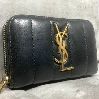 Yves Saint Laurent - 美品 サンローラン コインケース フラグメント キルティング YSLロゴ 黒