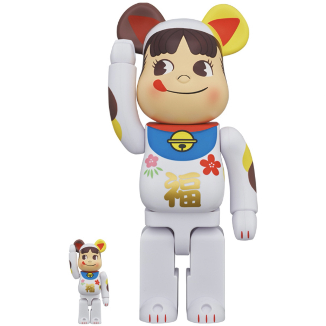 2021年 ベアブリック ペコちゃん 招き猫 福 白 未開封 初代 2021年 ベアブリック ペコちゃん 招き猫 福 白 未開封 初代