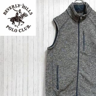 ビバリーヒルズポロクラブ(BEVERLY HILLS POLO CLUB（BHPC）)のビバリーヒルズポロクラブ　フリースベスト　グレー　ジップアップ　アウトドア　M(ベスト)