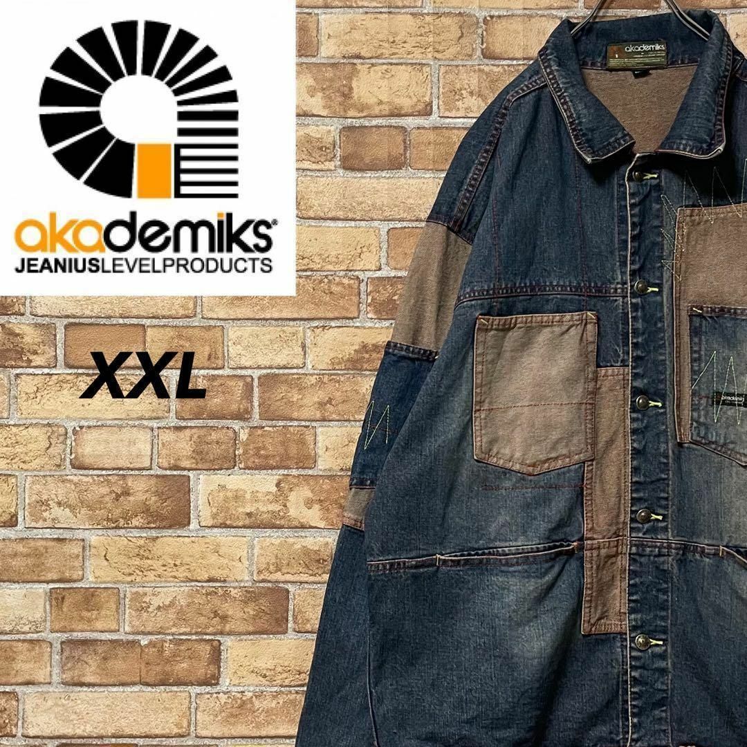 AKADEMIKS(アカデミクス)のakademiks　アカデミクス　デニムジャケット　ビッグシルエット　XXL メンズのジャケット/アウター(カバーオール)の商品写真