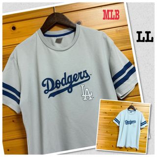 メジャーリーグベースボール(MLB)の訳あり古着Dodgers Tシャツ メッシュ ロゴプリント グレー LL(ウェア)