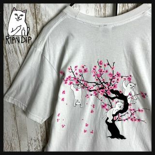 リップンディップ(RIPNDIP)の【希少デザイン】リップンディップ⭐︎東京限定桜猫バックプリントTシャツ 即完売(Tシャツ/カットソー(半袖/袖なし))