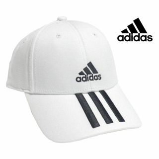 アディダス(adidas)のadidas(アディダス) 3ストライプ キャップ ホワイト LLサイズ(キャップ)