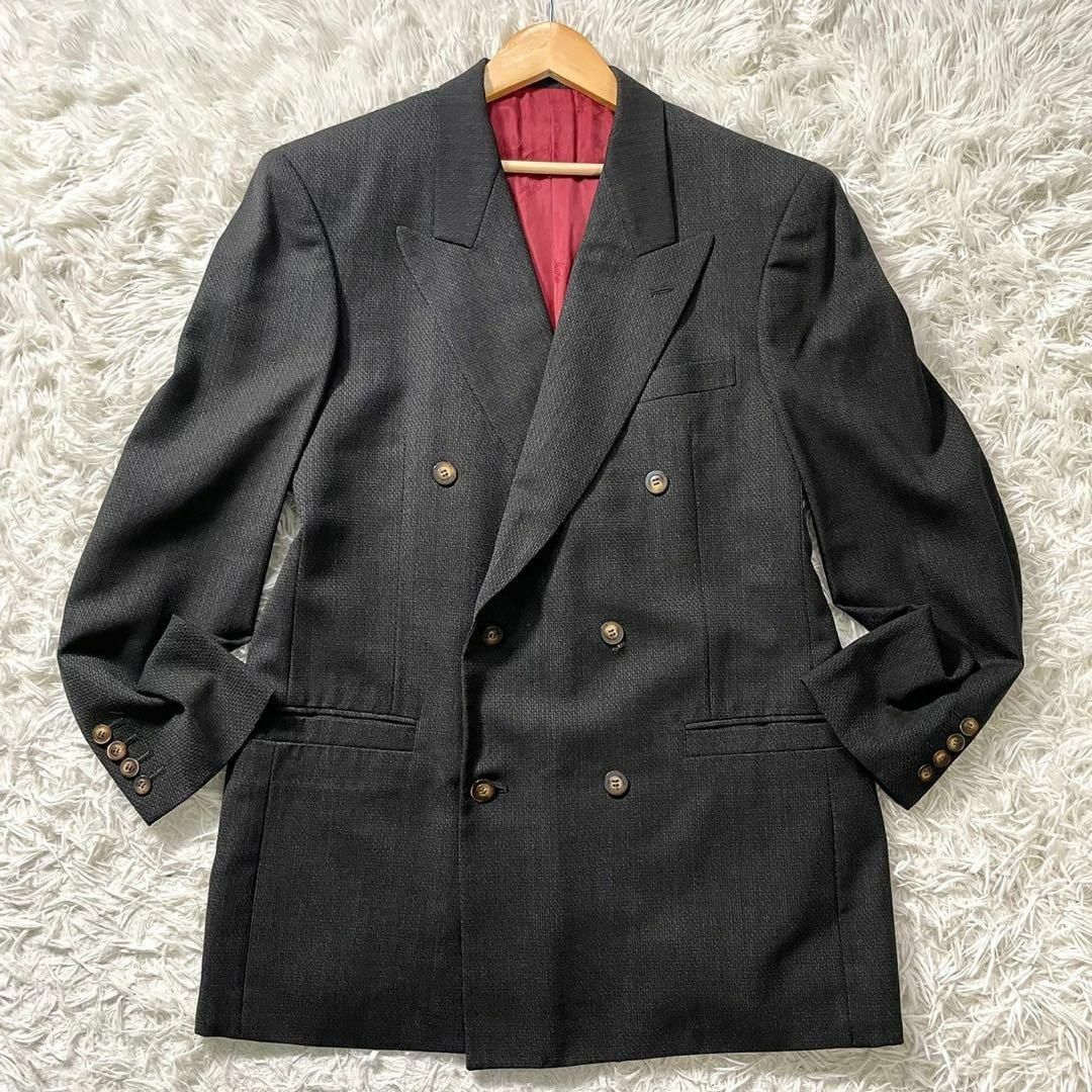 Ermenegildo Zegna(エルメネジルドゼニア)の★極美品 ゼニア テーラードジャケット ダブルブレスト 6ボタン ブラック L メンズのジャケット/アウター(テーラードジャケット)の商品写真