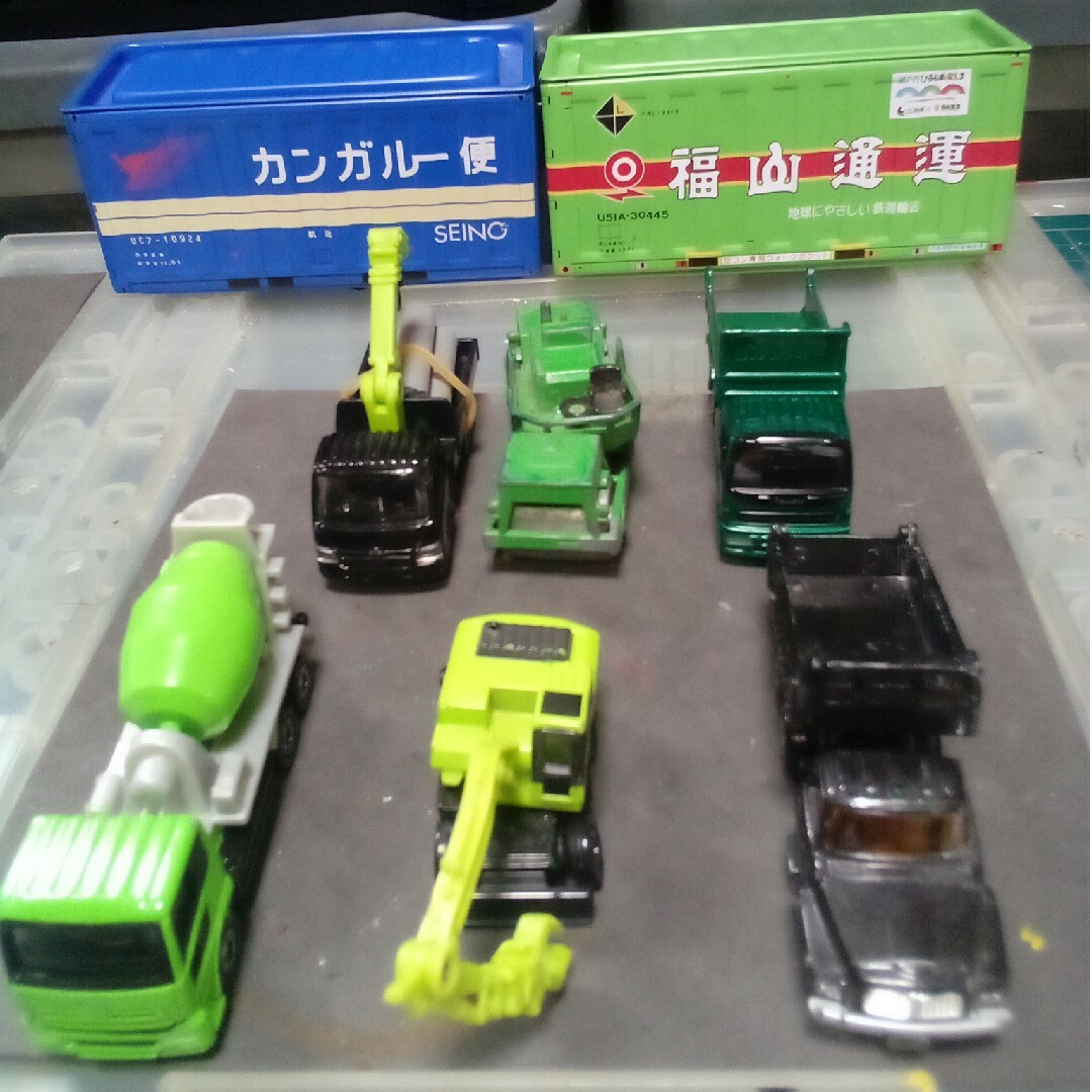 Takara Tomy(タカラトミー)のトミカ博  非売品トミカ　建設車両 / 工事車両　BLACK & GREEN エンタメ/ホビーのおもちゃ/ぬいぐるみ(ミニカー)の商品写真