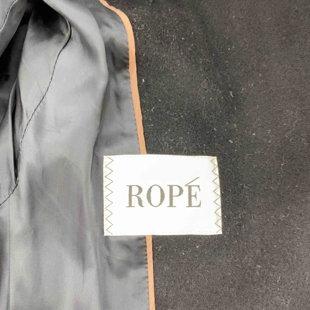 ROPE’(ロペ)のROPE ロペ レディース ロングコート　毛・カシミヤ混　ベルト付き　黒 レディースのジャケット/アウター(ロングコート)の商品写真
