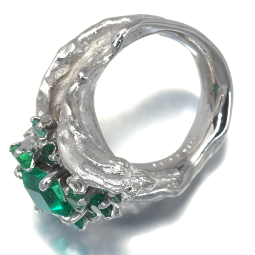 岩倉康二 リング エメラルド 1.82ct ダイヤ 0.23ct 艶消し 12号 岩倉康二 リング エメラルド 1.82ct ダイヤ 0.23ct 艶消し 12号