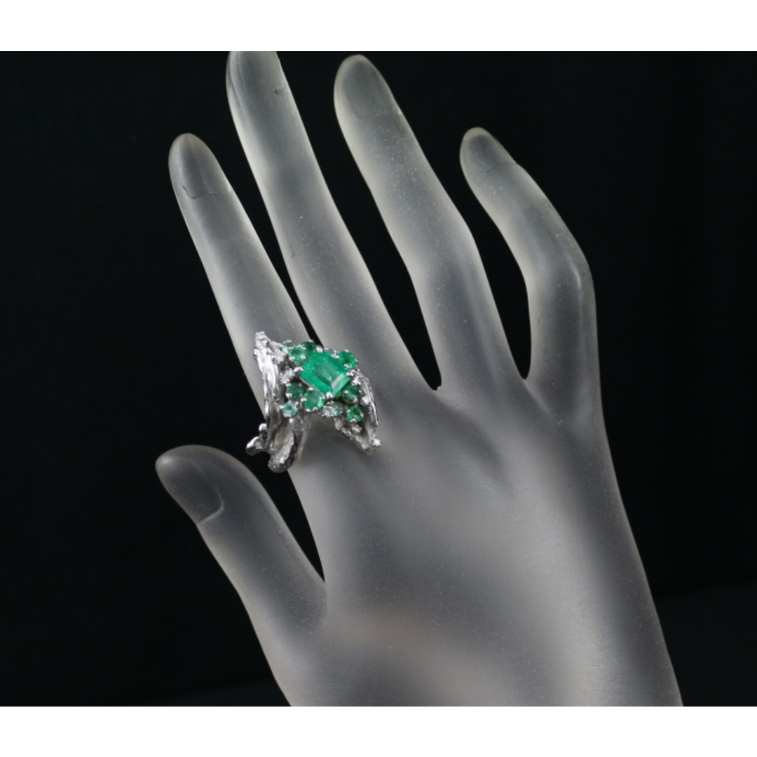 岩倉康二 リング エメラルド 1.82ct ダイヤ 0.23ct 艶消し 12号 岩倉康二 リング エメラルド 1.82ct ダイヤ 0.23ct 艶消し 12号