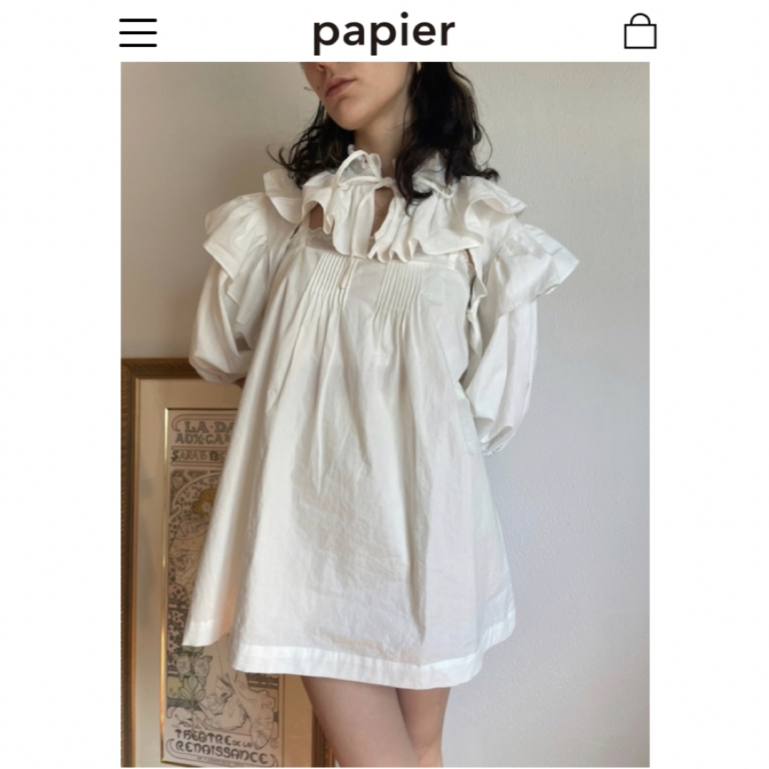 papier cotton mini OP レディースのワンピース(ミニワンピース)の商品写真