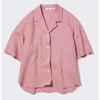 ユニクロ(UNIQLO)のリネンブレンドオープンカラーシャツ(半袖)サイズS ユニクロ 新品(シャツ/ブラウス(半袖/袖なし))