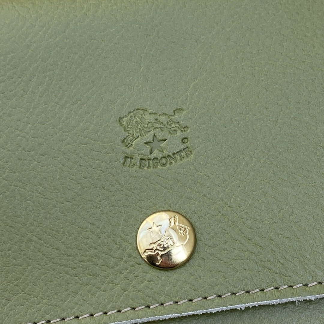 IL BISONTE(イルビゾンテ)の折り財布　ミニ財布　二つ折り財布　コインケース　小銭入れ　オリーブグリーン レディースのファッション小物(財布)の商品写真