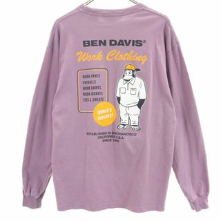 BEN DAVIS - ベンデイビス バックプリント 長袖 Tシャツ Ｌ パープル系 BEN DAVIS ロンＴ メンズ 古着 【240416】