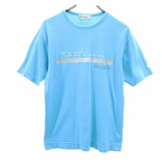 サンタフェ(Santafe)のサンタフェ プリント 半袖 Tシャツ 46 ブルー santa fe メンズ 古着 【240416】 メール便可(Tシャツ/カットソー(半袖/袖なし))