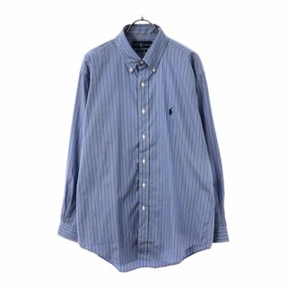 Ralph Lauren - ラルフローレン ストライプ柄 長袖 シャツ L ブルー系 RALPH LAUREN クラシックフィット メンズ 古着 【240416】 メール便可