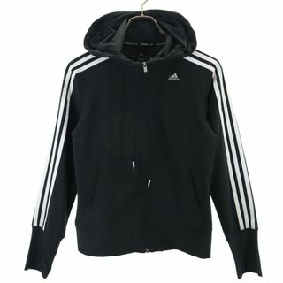 アディダス(adidas)のアディダス トレーニング ウェア M ブラック系 adidas バックメッシュ ジャージ ジップ パーカー レディース 古着 【240416】(トレーニング用品)