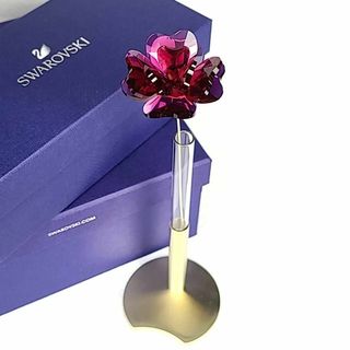 スワロフスキー(SWAROVSKI)の△美品 ◆ スワロフスキー　ガーデンテイルズ　ローズ　フラワー　花瓶　箱つき(置物)