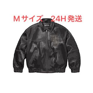 Supreme Gem Studded Leather Jacket Black