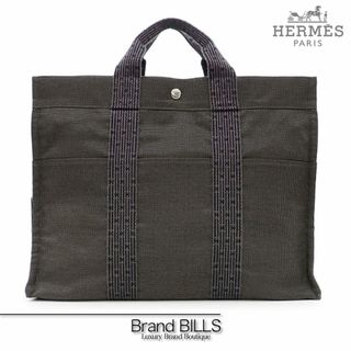 エルメス(Hermes)の未使用品 エルメス エールライン トートMM トートバッグ ビジネスバッグ 100951M ナイロンキャンバス グレー シルバー金具 (トートバッグ)